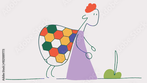 A stylized character portrait featuring a profile view with a simple iconic representation of a face suitable for branding logos or graphic design elements