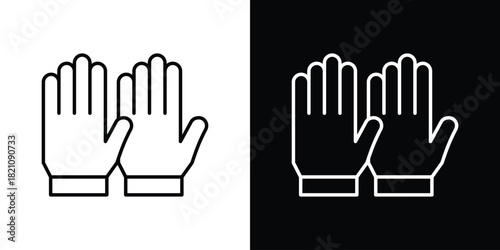 Gloves icons for UI elements. High-quality vector illustration.