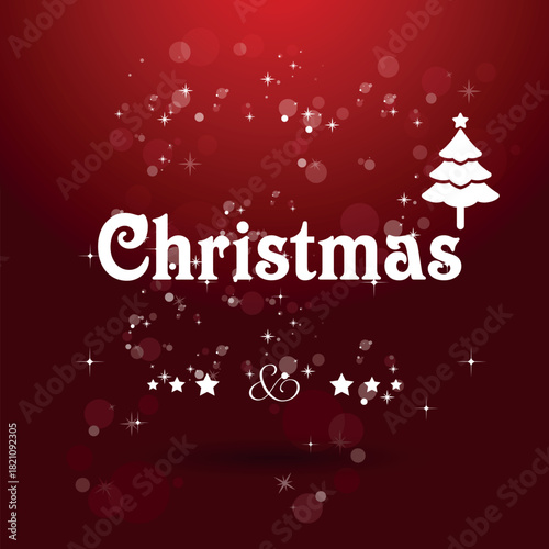 Christmas card with a Christmas tree