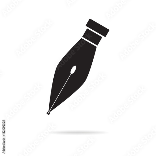 Pen nib icon isolated on white, vector illustration