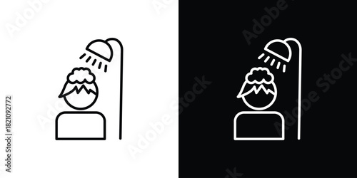 Hair washing icons for UI elements. High-quality vector illustration.