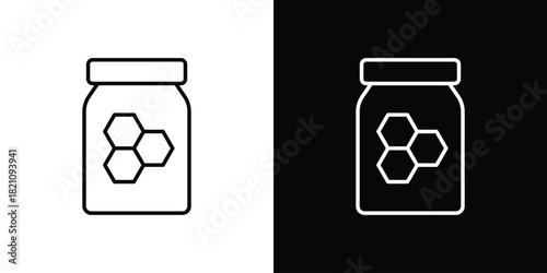 Honey jar icons for UI elements. High-quality vector illustration.