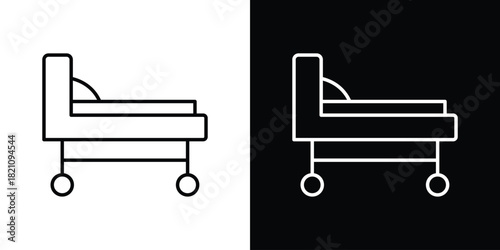Hospital bed icons for UI elements. High-quality vector illustration.