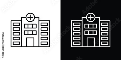 Hospital icons for UI elements. High-quality vector illustration.