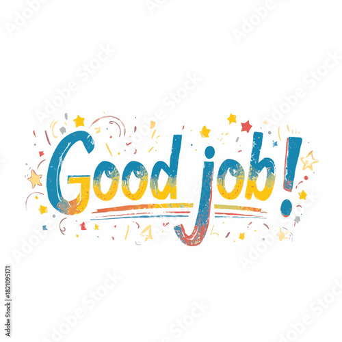 text good job illustration 