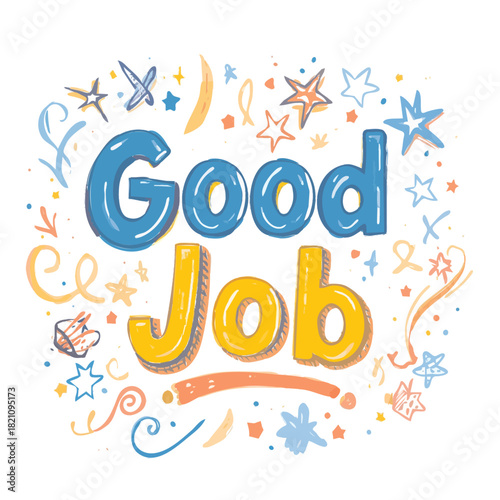 text good job illustration 