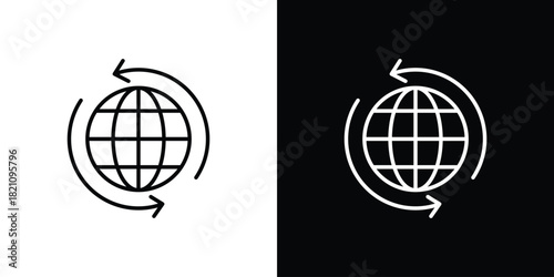 Import-export icons for UI elements. High-quality vector illustration.