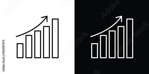 Increasing stocks icons for UI elements. High-quality vector illustration.
