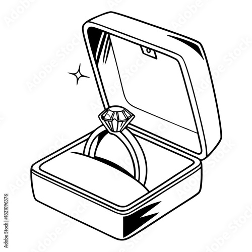 vector illustration of aa ring box 