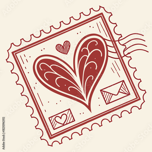 vintage card with a heart