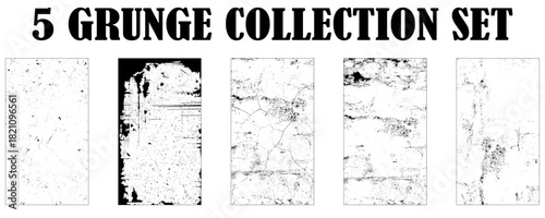 Grunge dust collection. Rectangle grunge texture background. Vector set