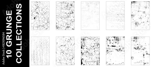 Grunge dust collection. Rectangle grunge texture background. Vector set