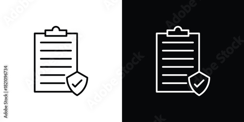 Insurance policy icons for UI elements. High-quality vector illustration.