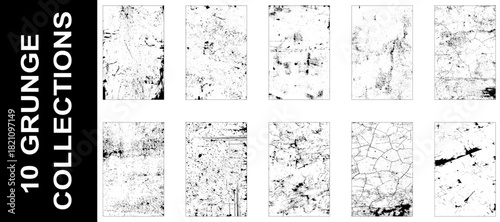 Rectangle grunge texture set background