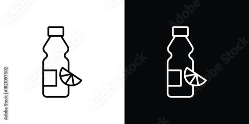 Juice bottle icons for UI elements. High-quality vector illustration.