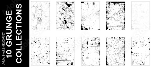 Set of grunge backgrounds. Different materials and variations