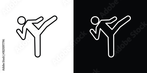 Karate fighter icons for UI elements. High-quality vector illustration.