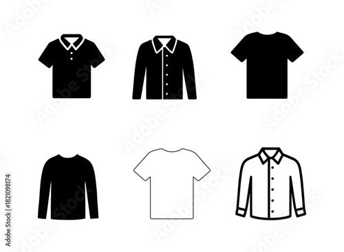 Collection of men s shirt silhouettes and icons