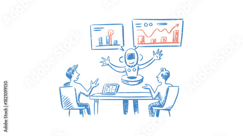 Retro business illustration with vintage style elements and a professional theme