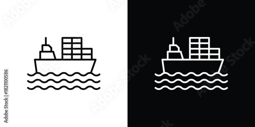Logistic Ship icons for UI elements. High-quality vector illustration.