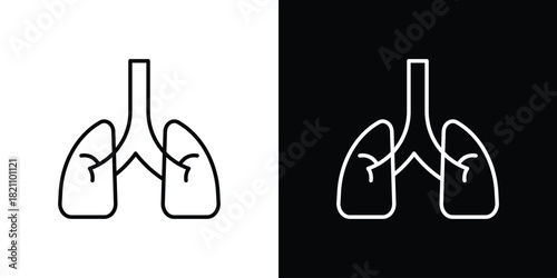 Lungs icons for UI elements. High-quality vector illustration.