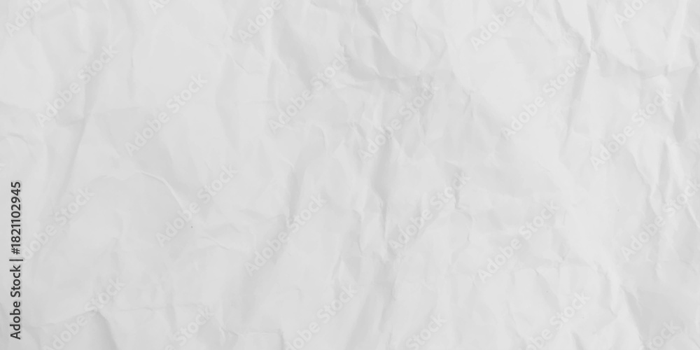 Obraz premium Crumpled white paper texture. Abstract light background with wrinkled cardboard texture. Vector illustration horizontal fold crumpled empty white paper template for posters and banners
