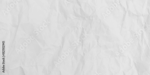 Crumpled white paper texture. Abstract light background with wrinkled cardboard texture. Vector illustration horizontal fold crumpled empty white paper template for posters and banners