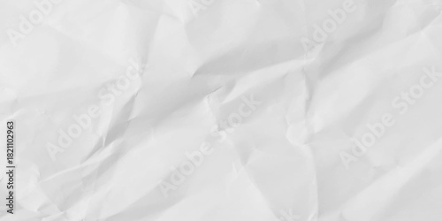 Crumpled white paper texture. Abstract light background with wrinkled cardboard texture. Vector illustration horizontal fold crumpled empty white paper template for posters and banners