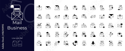 Mail Business Duotone Editable Icons set