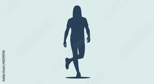 Full body silhouette of a person standing with one leg crossed over the other.