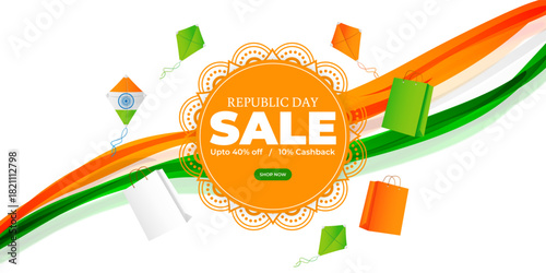Vector illustration of India Republic Day Sale social media template