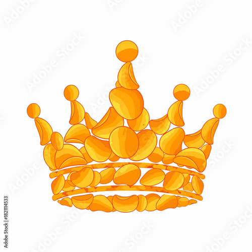 Golden Crown Crafted from Delicious Potato Chips Symbolizing Snack Royalty and Indulgence