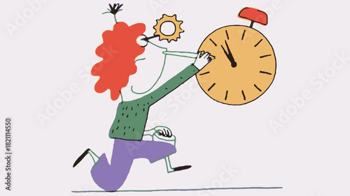 Whimsical clockmaker with a monocle crafting intricate timepieces surrounded by gears and tools perfect for creative backgrounds and steampunk themes