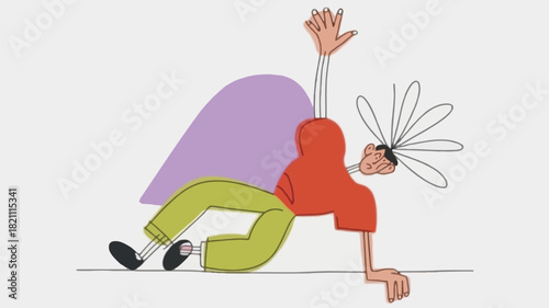 Dynamic illustration of a determined rock climber scaling a challenging vertical surface showcasing strength focus and the thrill of outdoor adventure