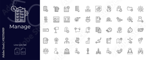 Manage Line Editable Icons set