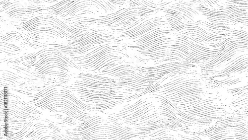 Vector abstract optical wave pattern flowing curved lines Minimal distorted stripe texture black and white illusion on transparent background.