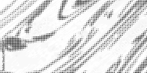 Spotted black and white grunge vector line background. Abstract halftone illustration background. Grunge grid polka dot background pattern