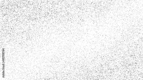 Vector scattered ink splatter halftone texture with grunge particles isolated on transparent background for vintage retro design use.