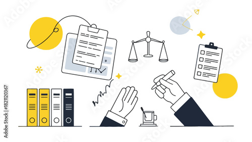 Modern and clean minimalist design for a professional legal workspace environment