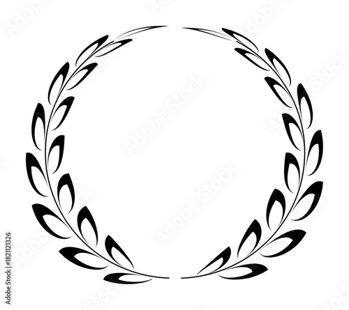 Laurel wreath, symbol of victory and power. Flat icon for apps and websites. Vintage design element for medals, awards coat of arms or anniversary logo. Flat floral ornate victory icon. Heraldic Coat