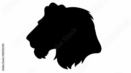 Majestic lion head silhouette roaring with power, symbolizing strength and leadership, ideal for branding, logos, or powerful visual statements