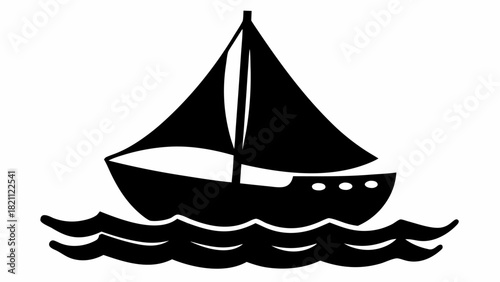 Sailing into Adventure with This Stylish Silhouette: Perfect for Summer Projects, Nautical Designs, and Vacation Themes – Ready for Your Creative Touch