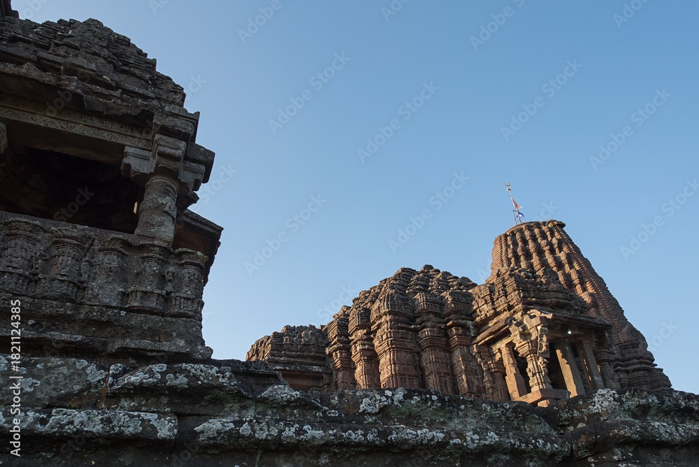 Fototapeta premium Gondeshwar Temple, A Majestic Ancient Shiva Shrine, Hemadpanthi style architecture, a prominent historical and architectural marvel, 11th-12th century Hindu temple, Sinnar, Nashik, Maharashtra, India.