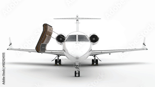 3D modern airplane with open doors, white background (2)_traced