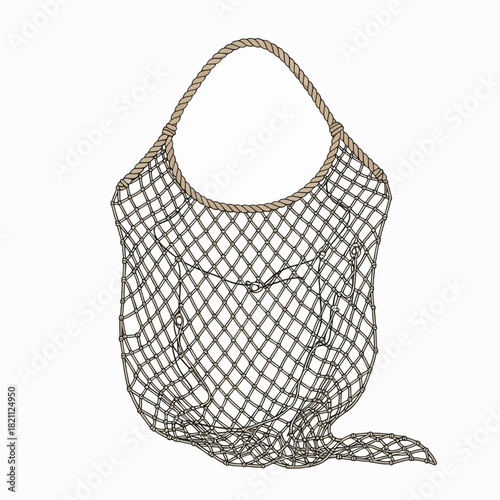 Chic Woven Net Tote Bag with Adjustable Shoulder Strap and Decorative Tassel Accent for Stylish Everyday Use