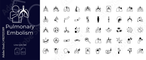 Pulmonary Embolism Duotone Editable Icons set
