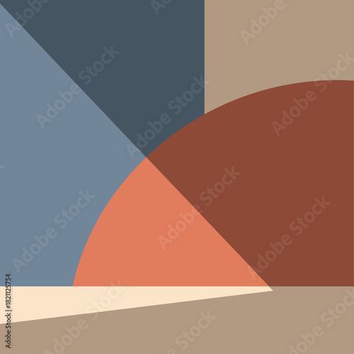 Geometric abstract vector shapes with earthy tones background