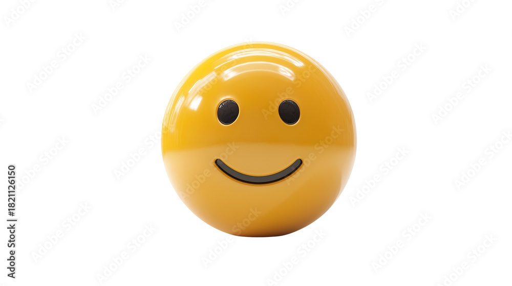 Fototapeta premium Smiling person emoji with round head