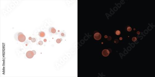 Bokeh lights effect background. Christmas glowing background glowing bokeh lights confetti and glitter texture overlay for your design.Vector and PNG