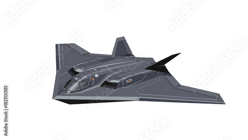 A pixelated stealth fighter jet from a side view against a white background